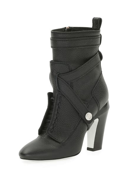 Fendi Diana Harness Ankle Boot, Nero 